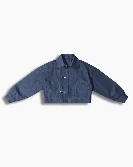 Zip-Up Shacket — Blue · Unisex