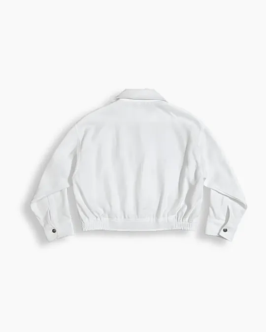 Zip-Up Shacket — White · Unisex, photo 2