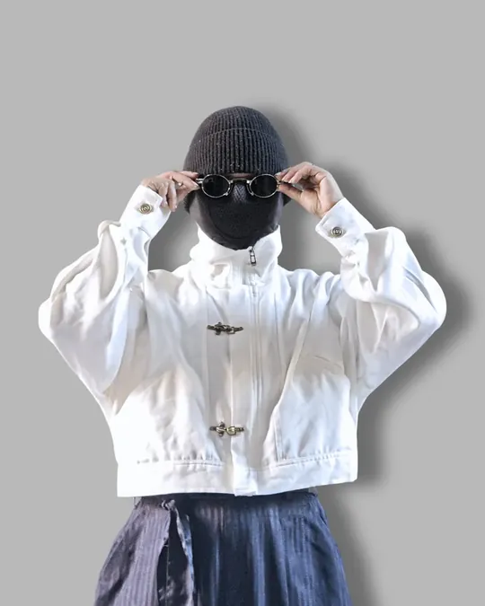 Zip-Up Shacket — White · Unisex, photo 3